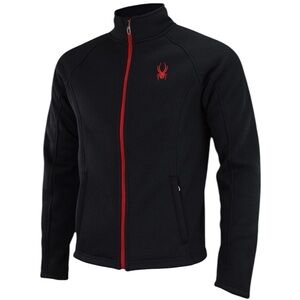 SPYDER FullZip Men's Steller Black Jacket with Red Accents deep pockets Large
